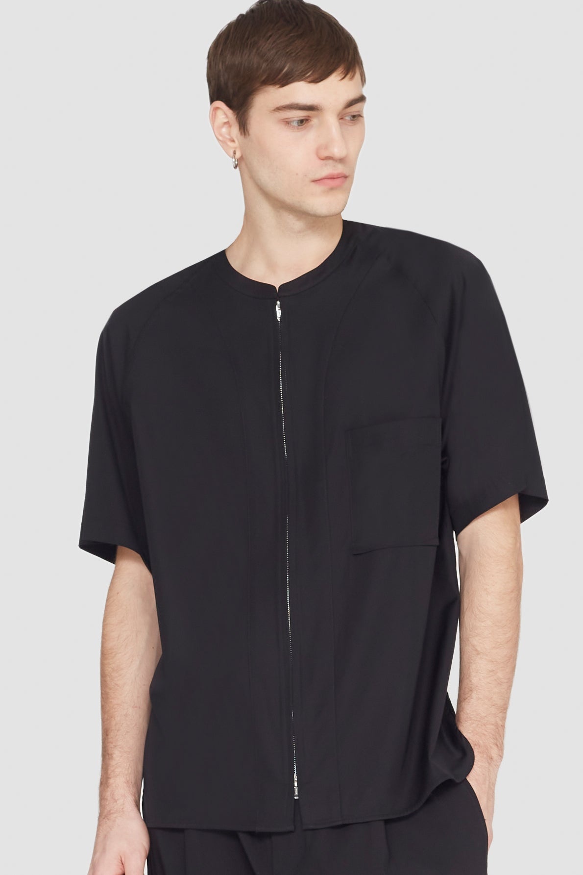 Short Sleeve Zip-Front Baseball Shirt - 6