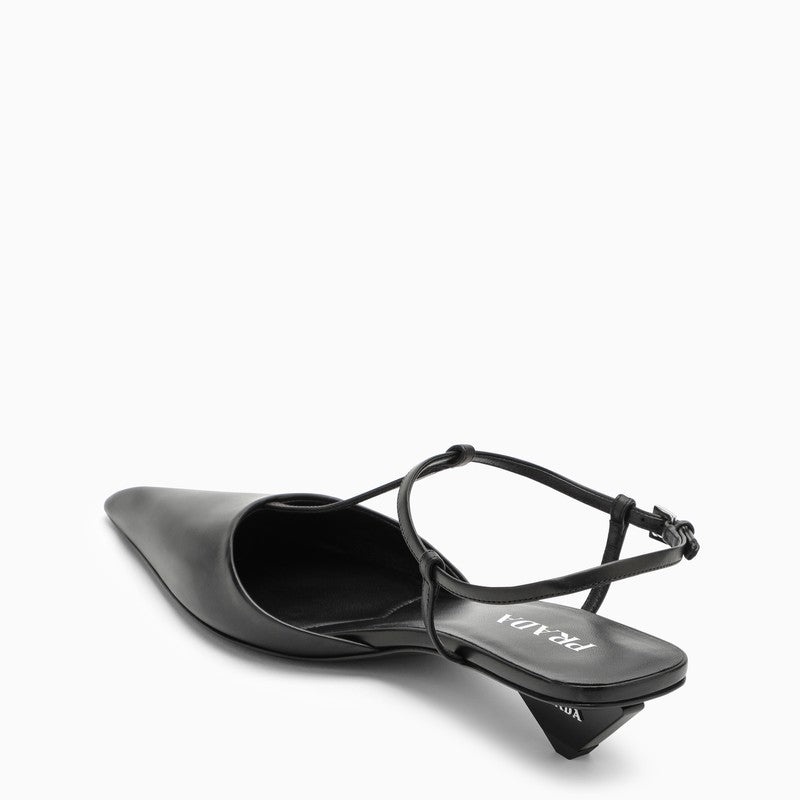 Prada Black Leather Slingback Décolleté Women - 4