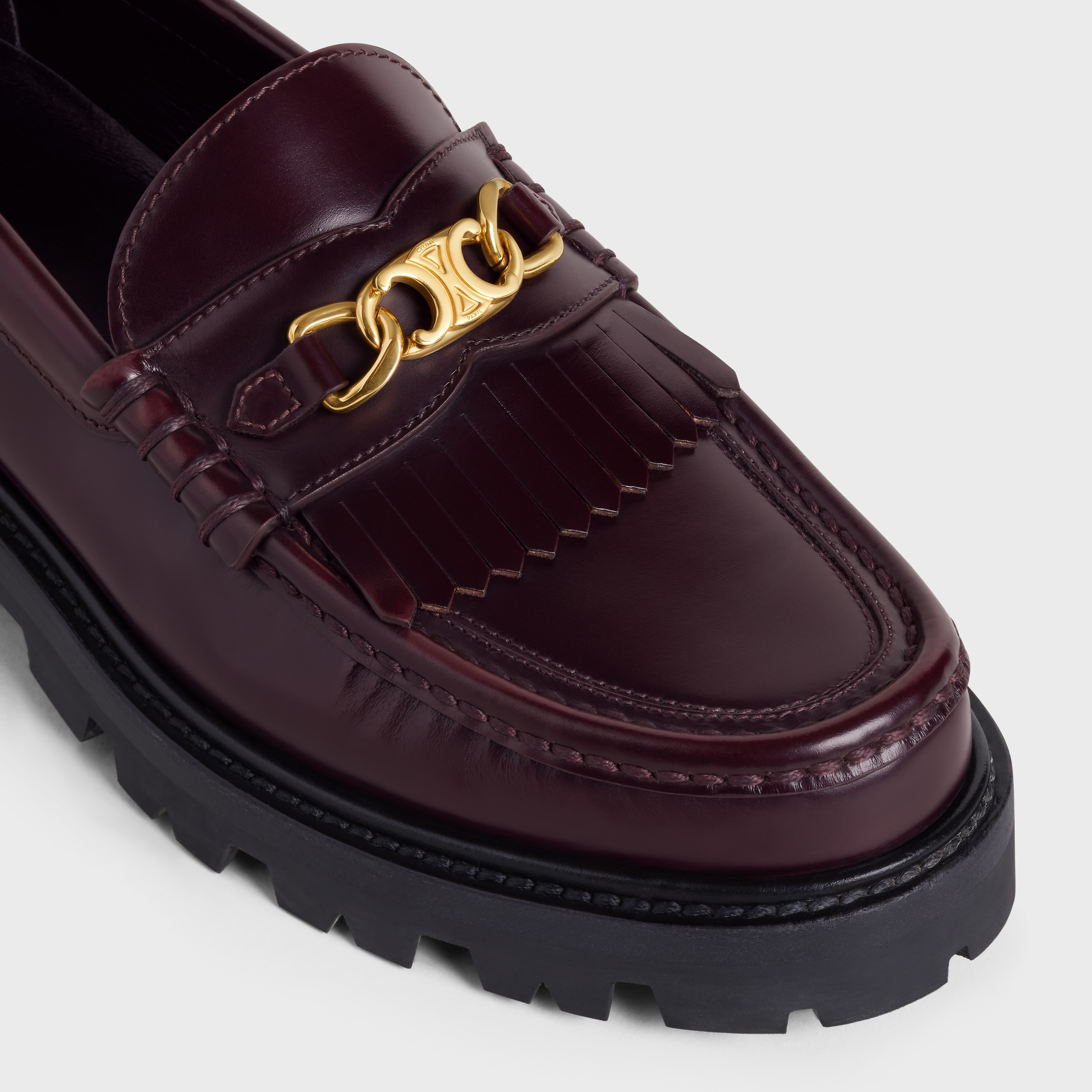 CELINE MARGARET LOAFER WITH TRIOMPHE CHAIN in POLISHED BULL - 4