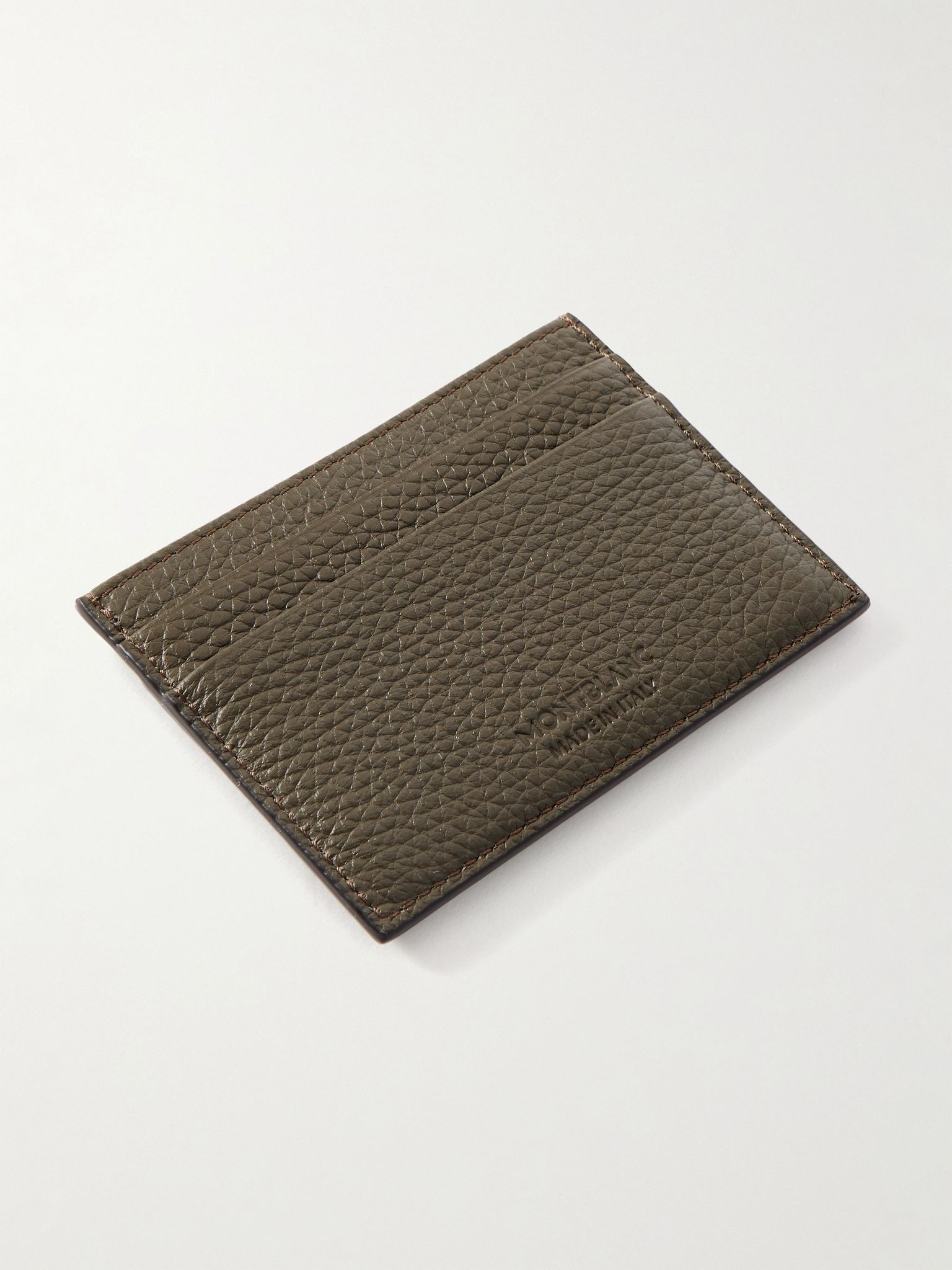 Full-Grain Leather Cardholder Army green - 2