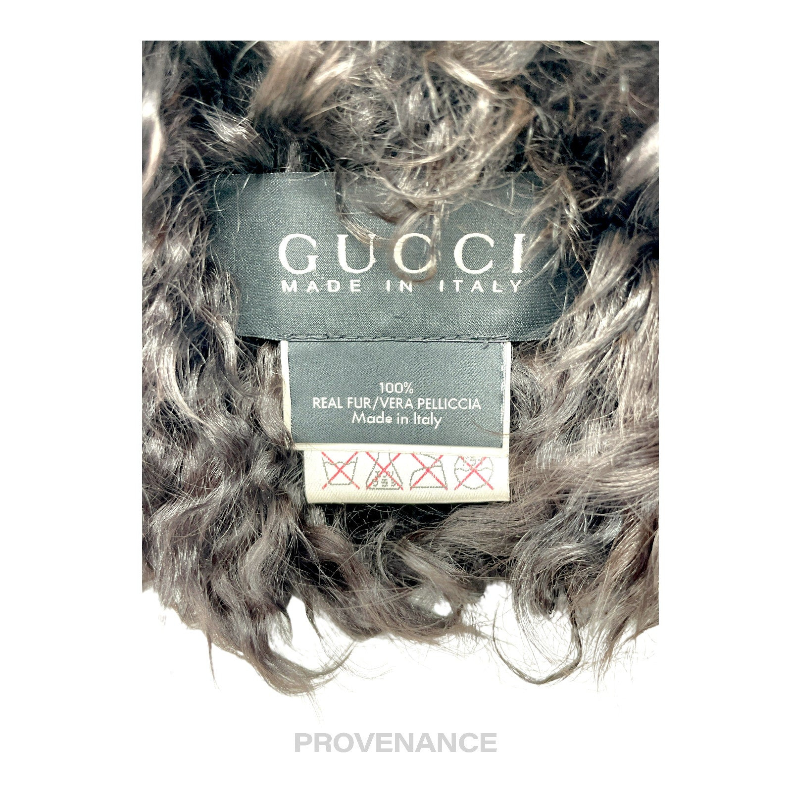 Gucci Curly Sheepskin Scarf - Dark Chocolate Brown - 4