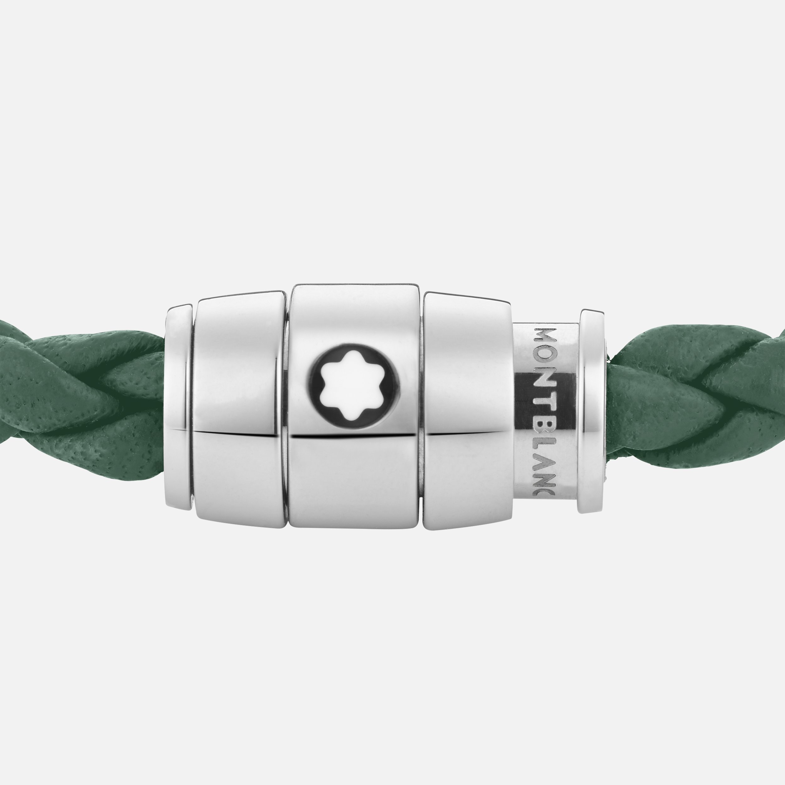 Bracelet Steel 3 rings Meisterstück collection in pewter leather - 2