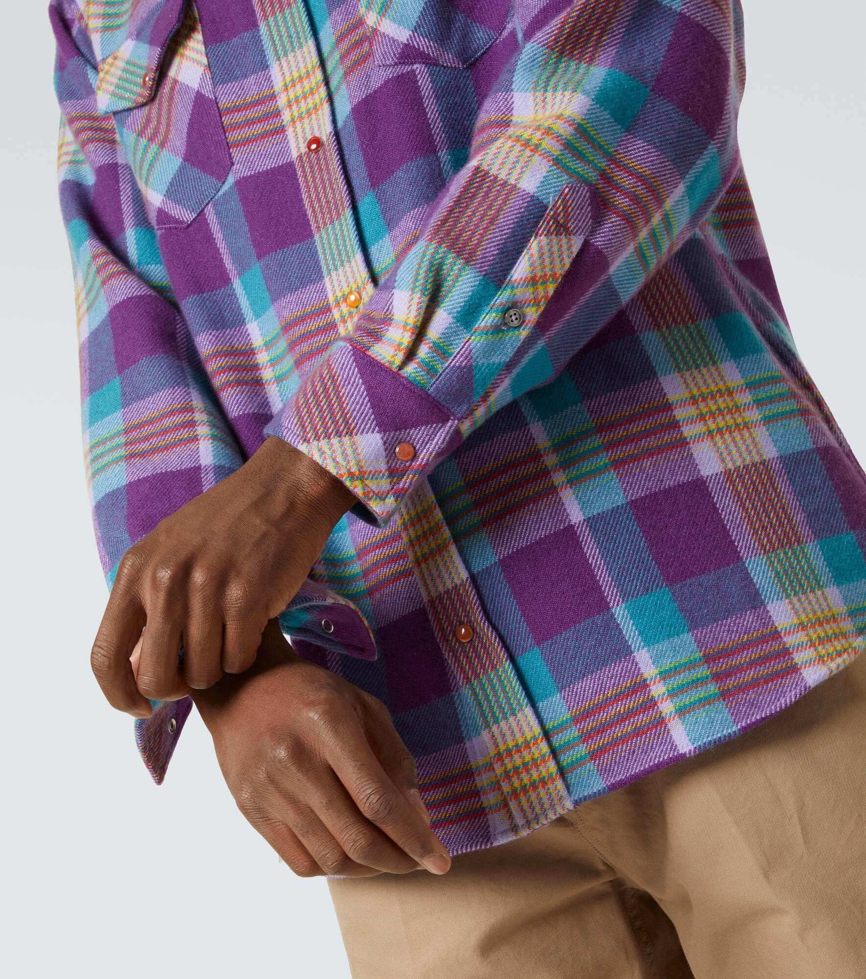 Checked cashmere shirt - 6