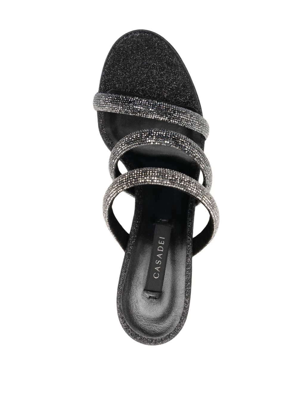 rhinestone-strap heeled mule sandals - 4