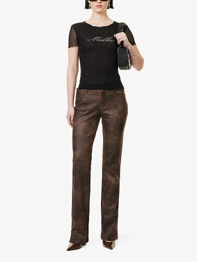 MISBHV Straight-leg mid-rise faux-leather trousers outlook