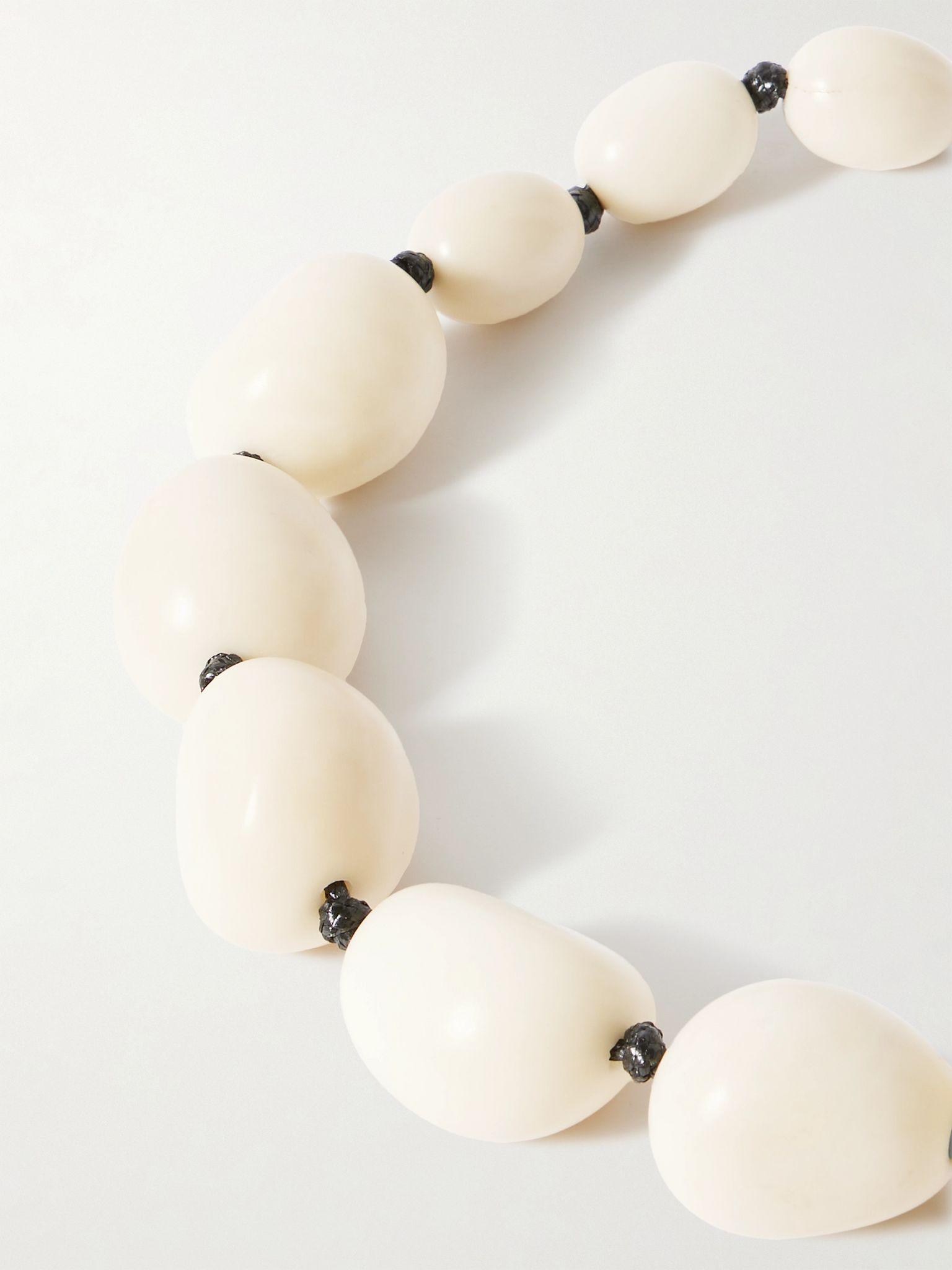 The Statement tagua and leather necklace Ivory - 4