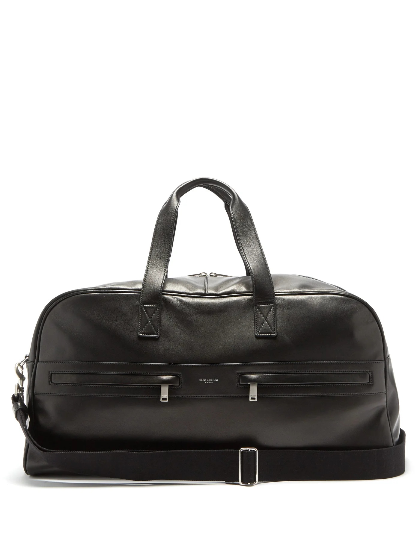 Foiled-logo leather duffle bag - 1