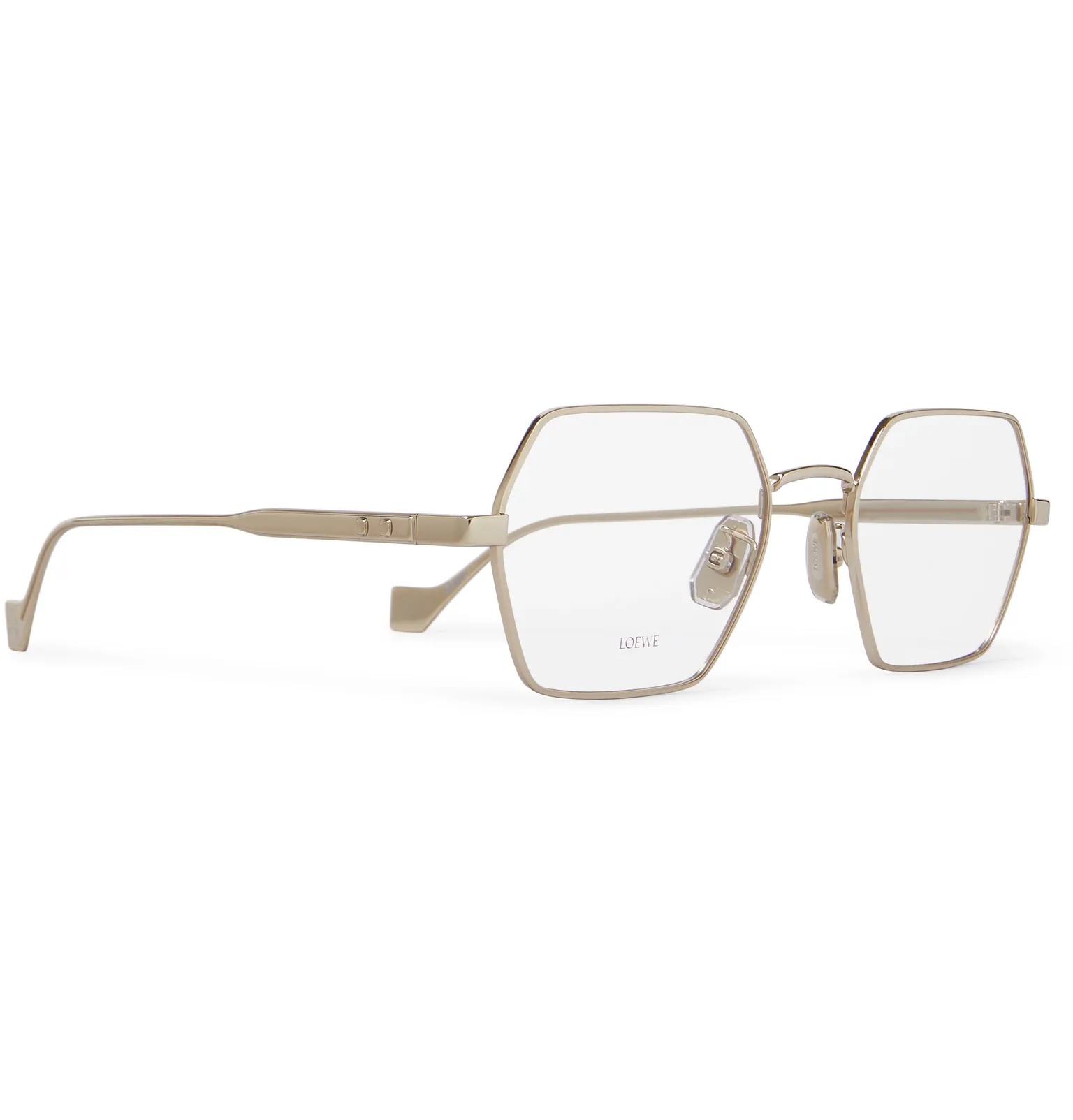 Hexagon-Frame Gold-Tone Optical Glasses - 2