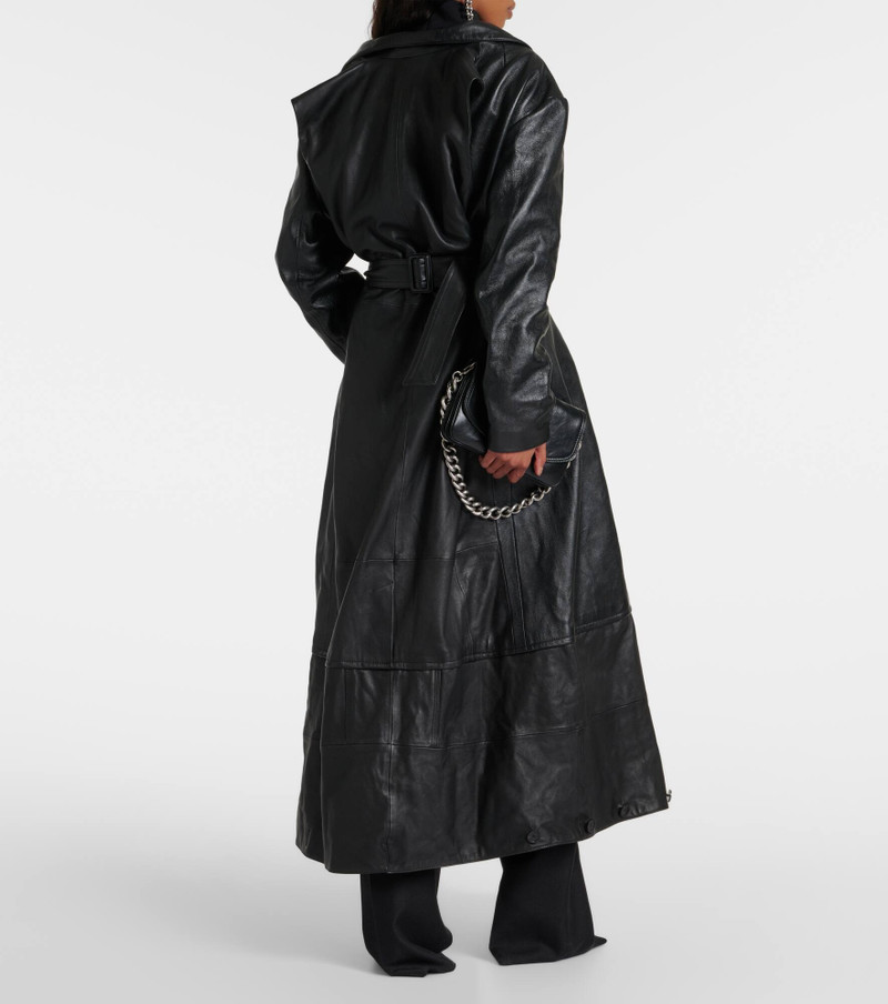 Single-breasted leather coat 3