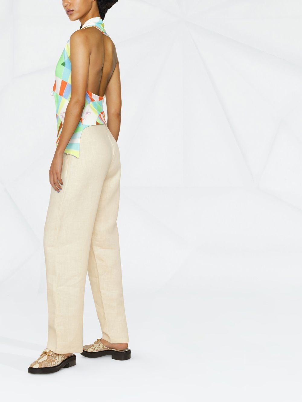 wide-leg linen trousers - 3