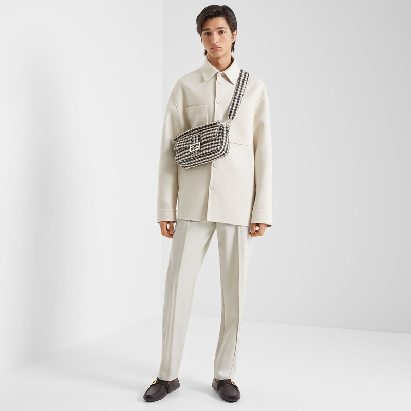 White and black fabric bag 6