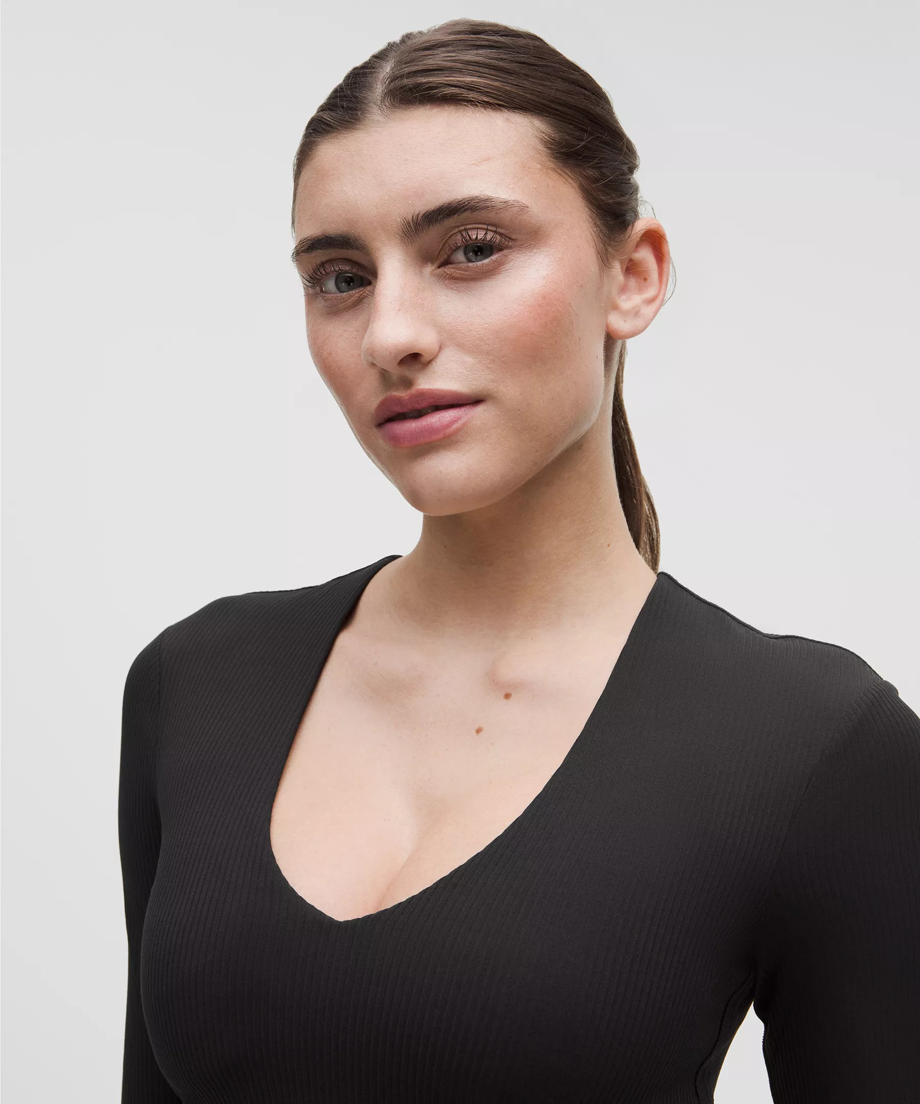 All It Takes Ribbed Nulu V-Neck Long-Sleeve Shirt *B-D Cups - 4