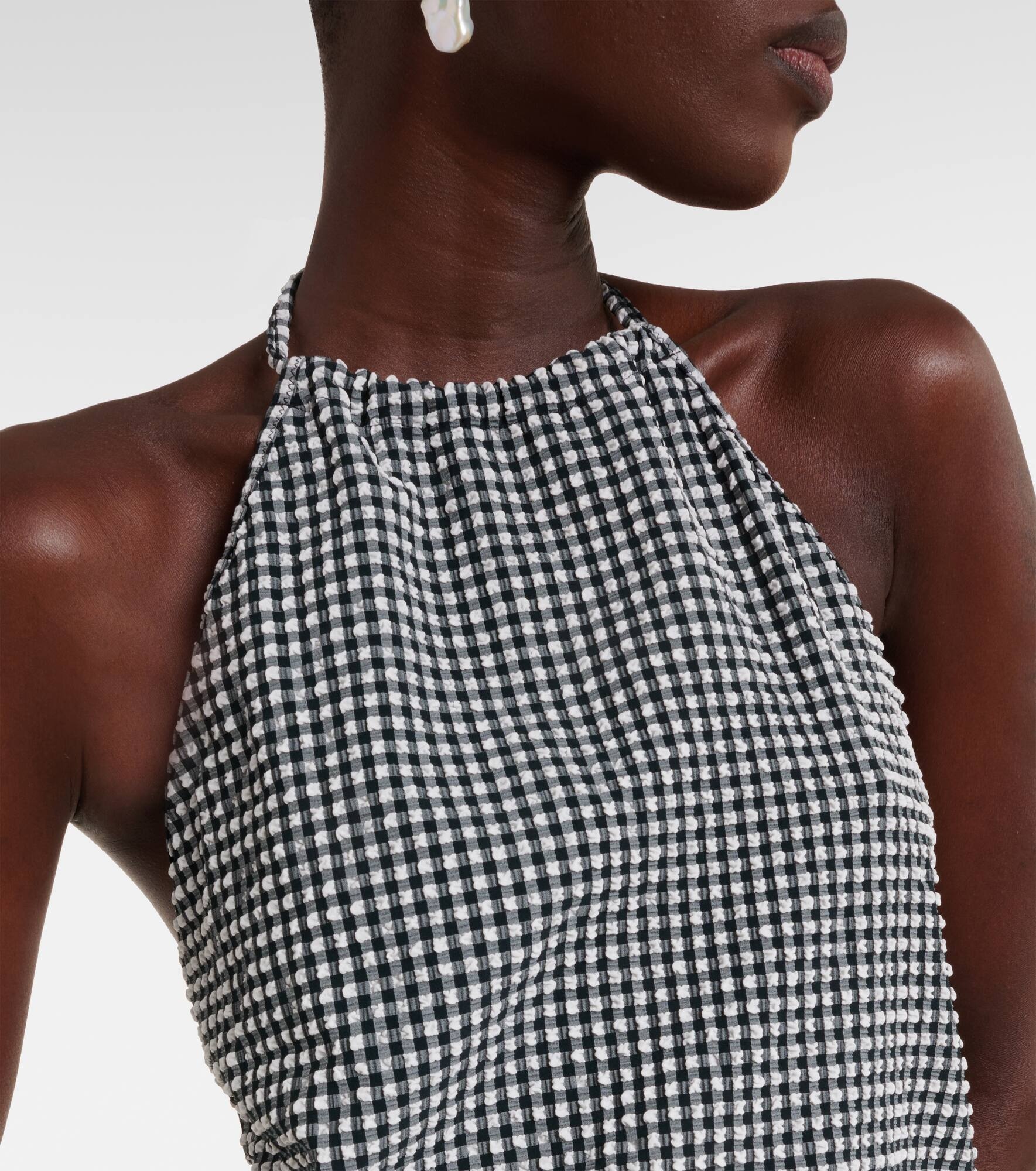 Gingham seersucker minidress - 4