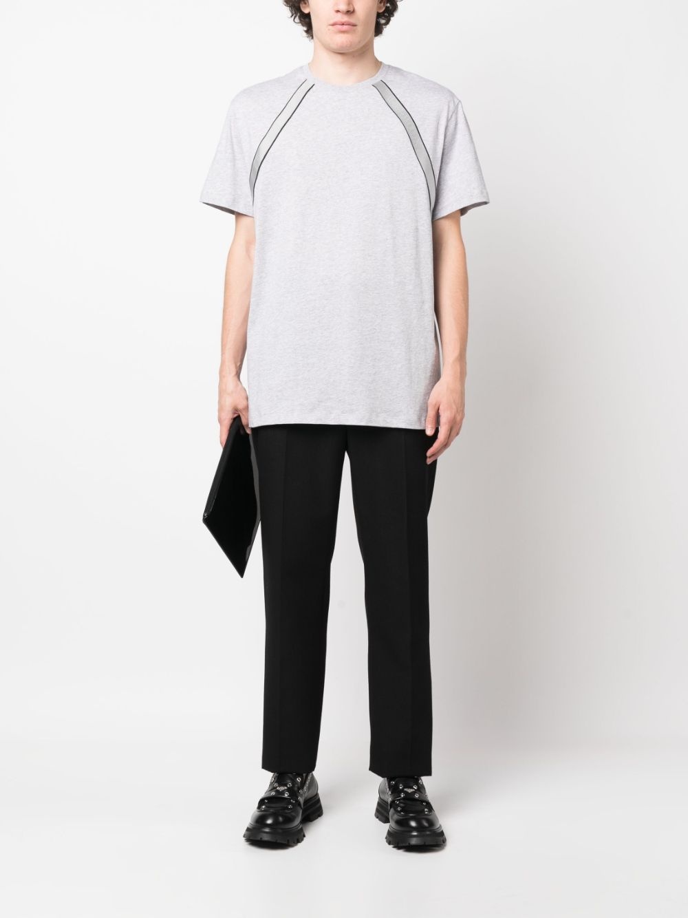 logo-tape detail T-shirt - 2