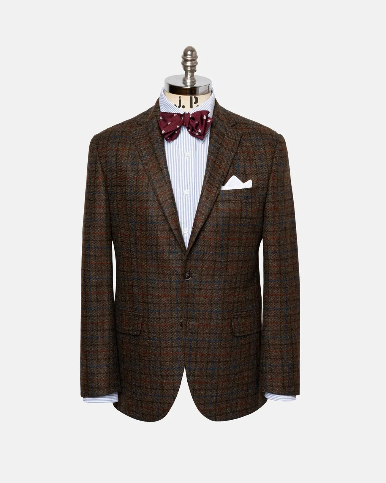 MADE-IN-CANADA OLIVE BROWN TATTERSALL WOOL/CASHMERE SPORT COAT - 1