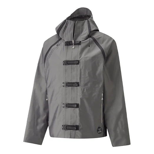 PUMA x PRONOUNCE Crossover Casual Solid Color hooded Long Sleeves Jacket Silver 534030-76 - 1