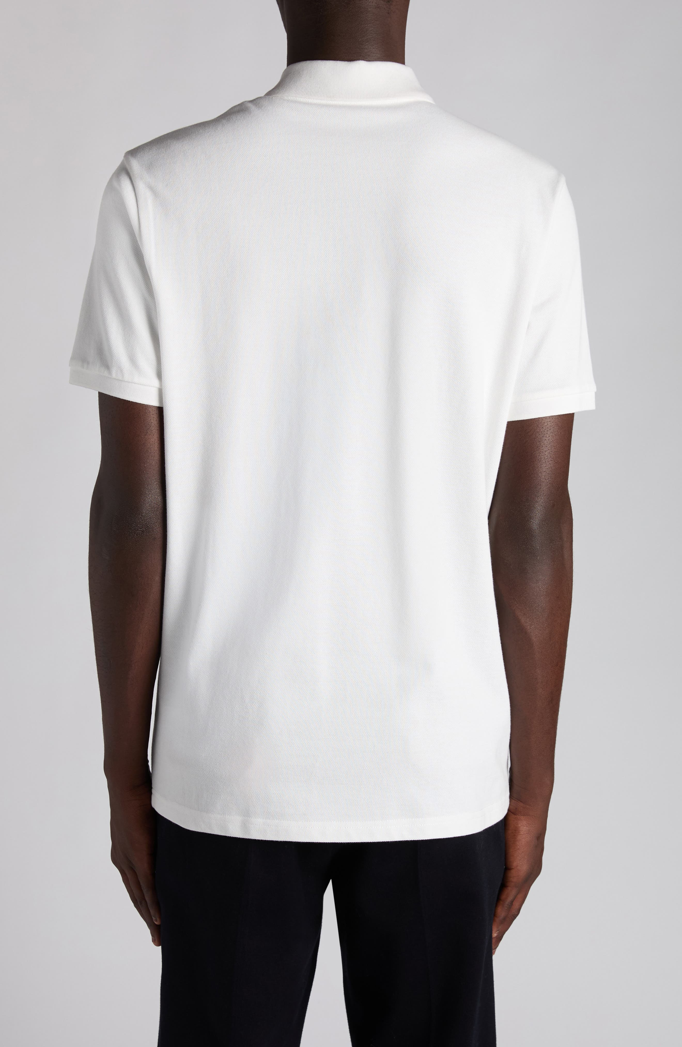 Moncler Logo Patch Cotton Piqué Polo in Bright White at Nordstrom - 3