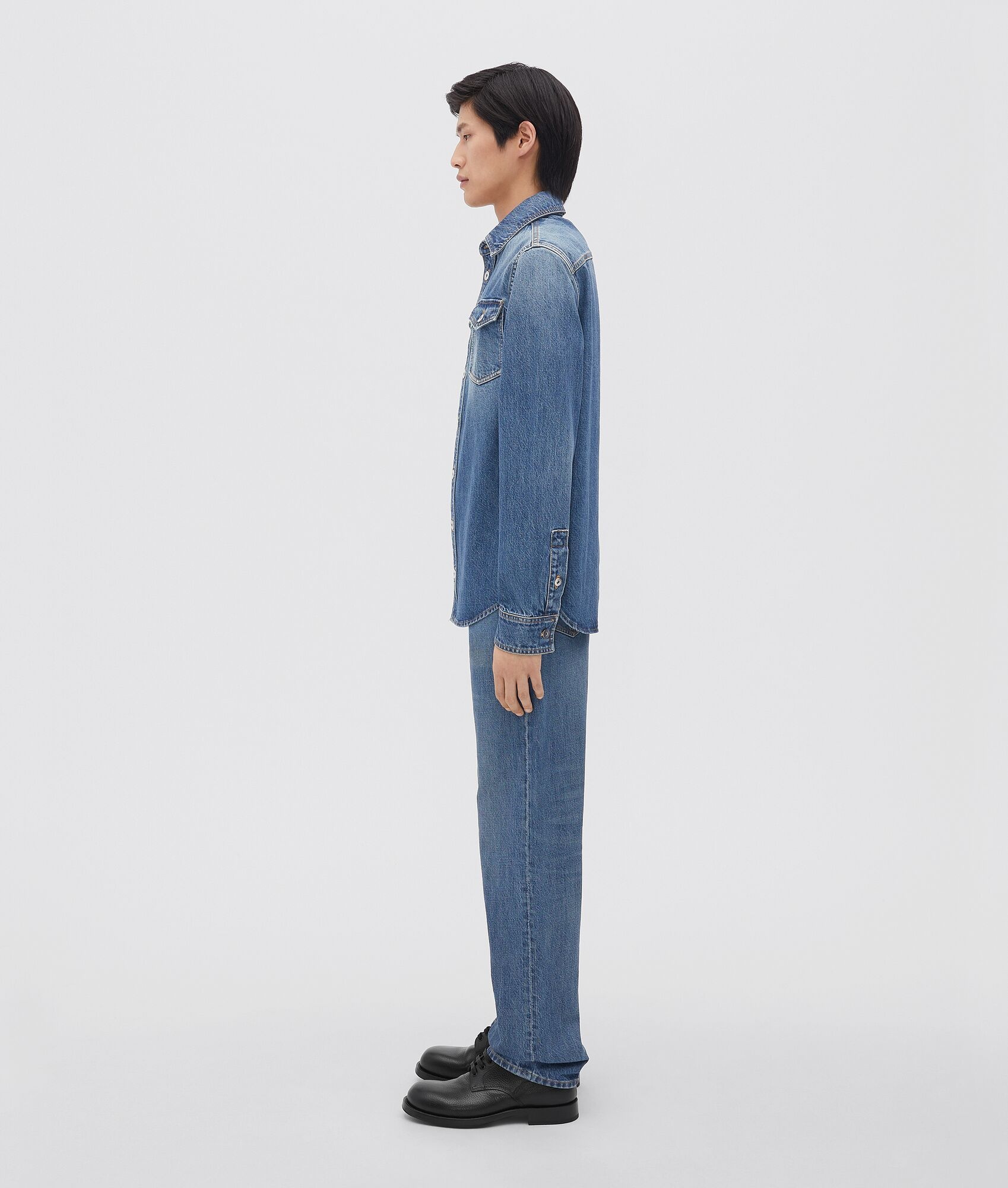 original medium washed denim shirt - 2