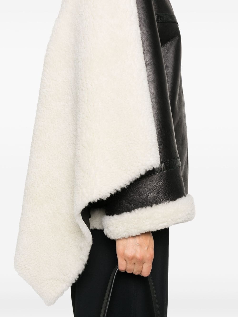 shearling-cape jacket - 5
