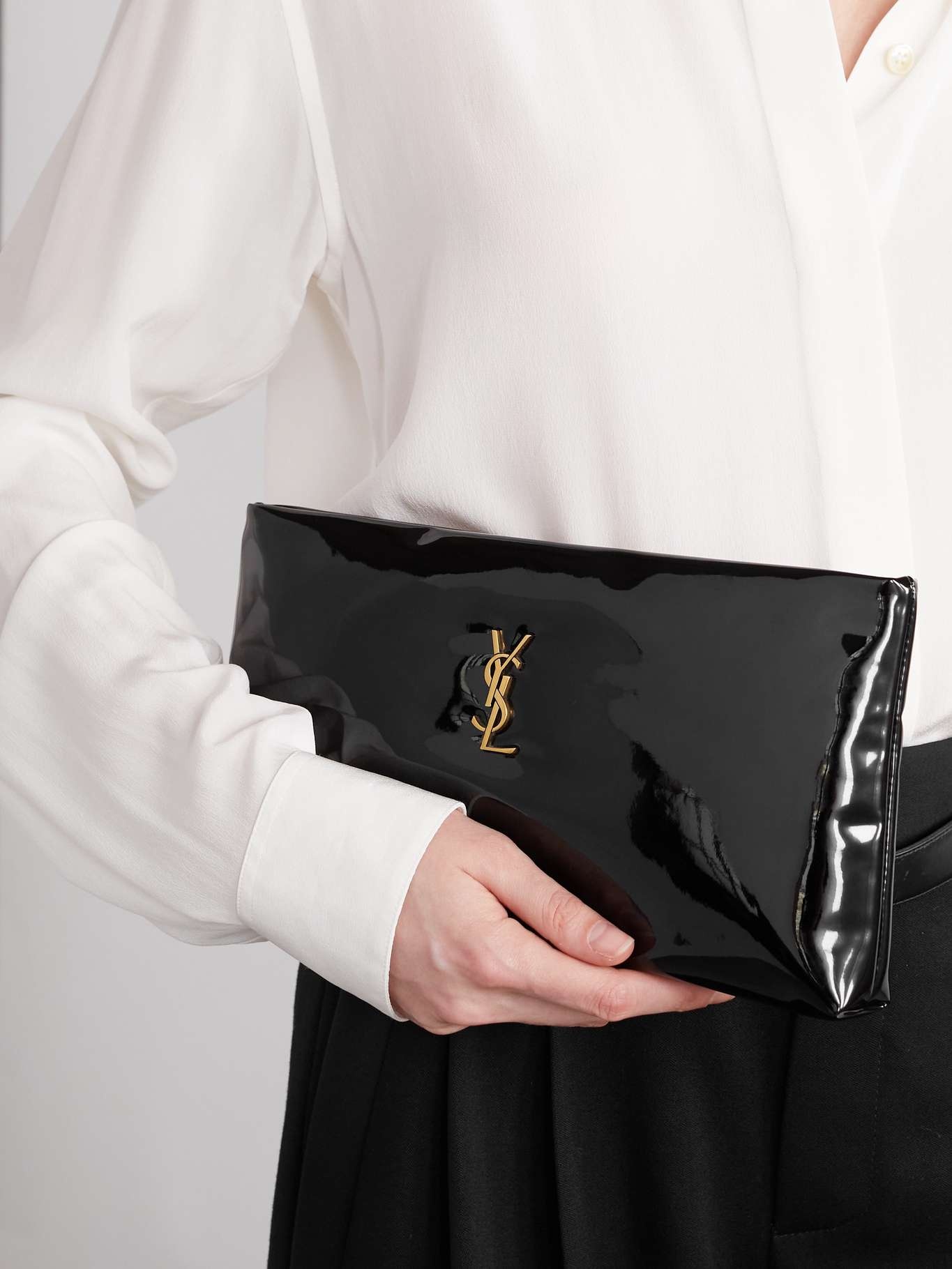【Saint Laurent】CALIPSO LONG POUCH◆7740622IU0W SAINT LAURENT Calypso Long padded leather pouch | NET-A-PORTER