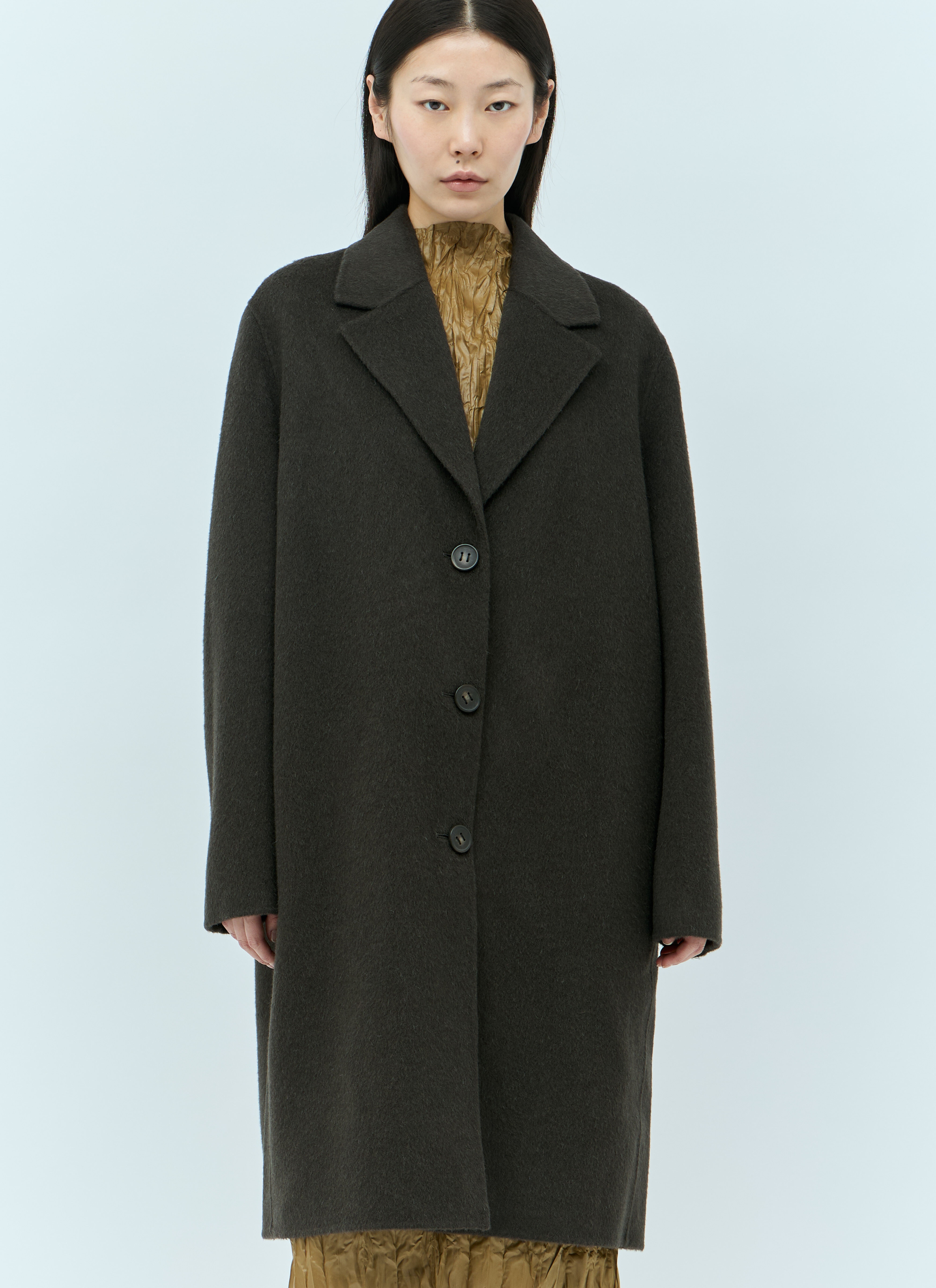 Single-Breasted Wool Coat - 1