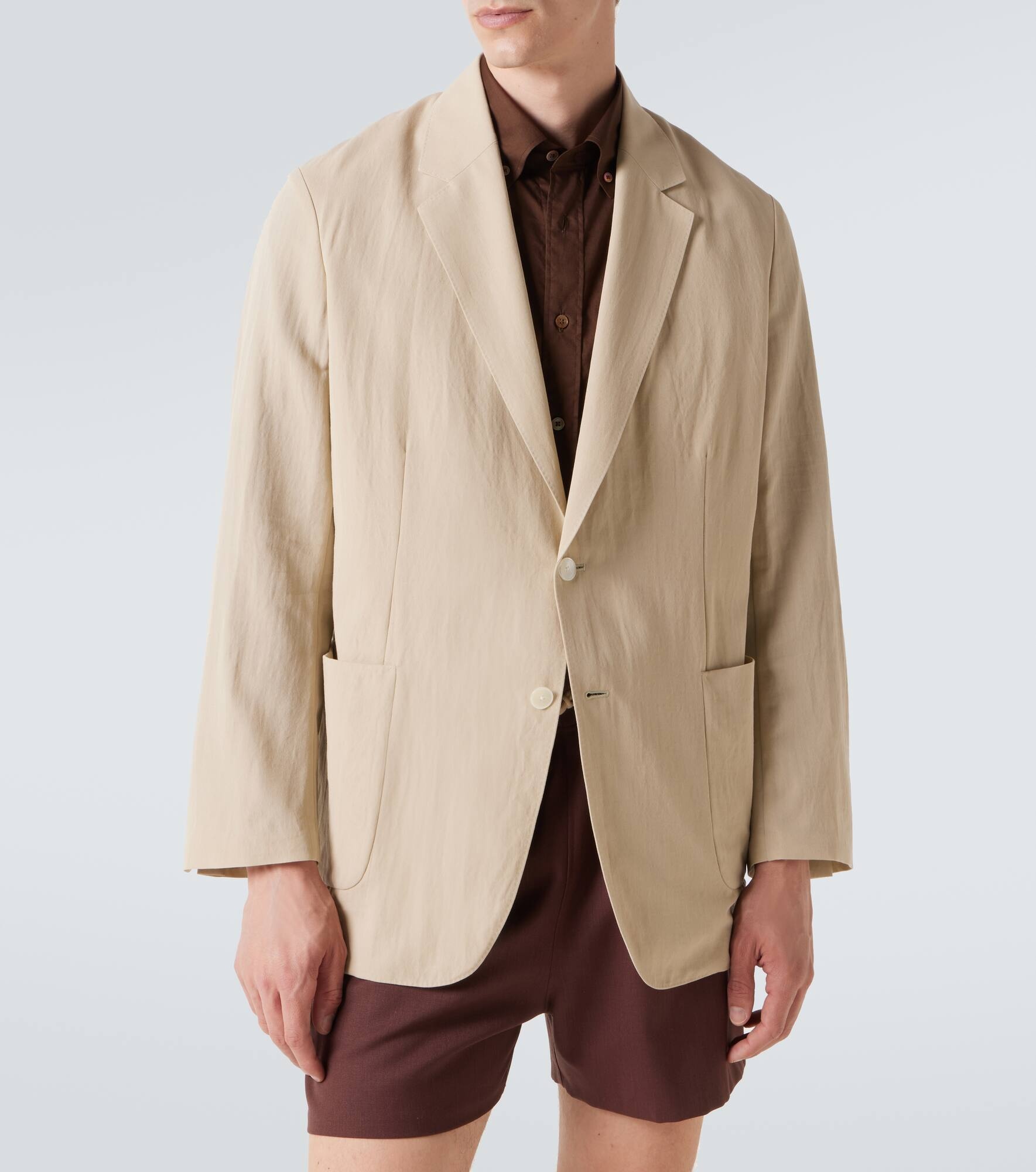 Cotton and wool gabardine blazer - 3