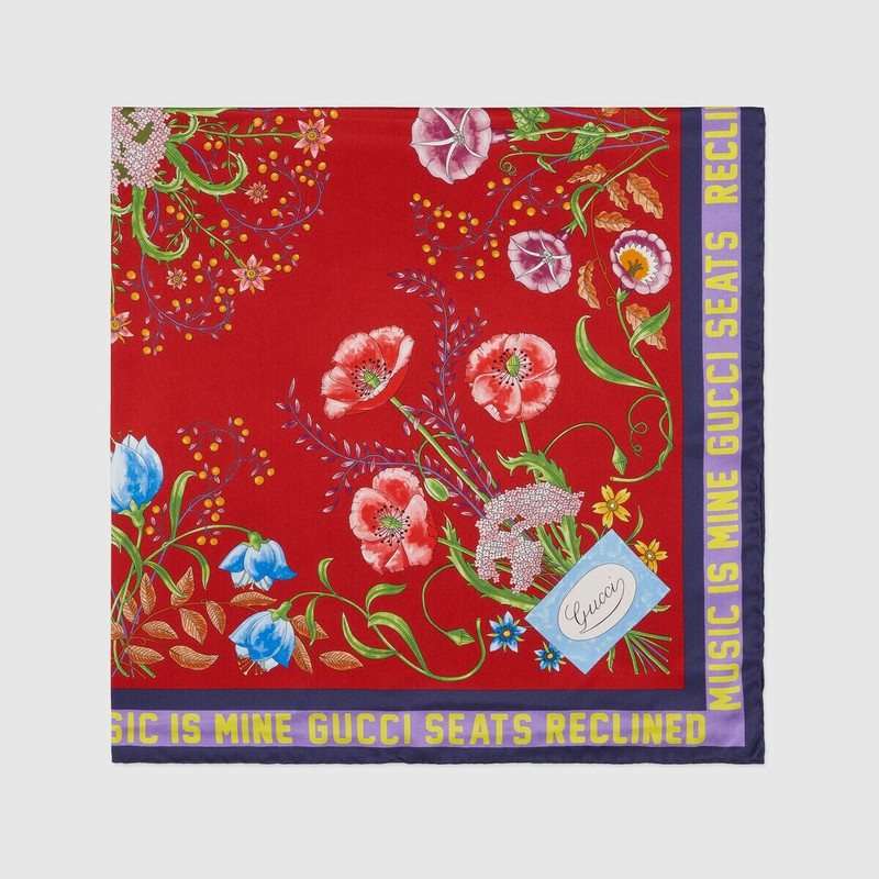 GUCCI Gucci 100 floral print twill carré outlook