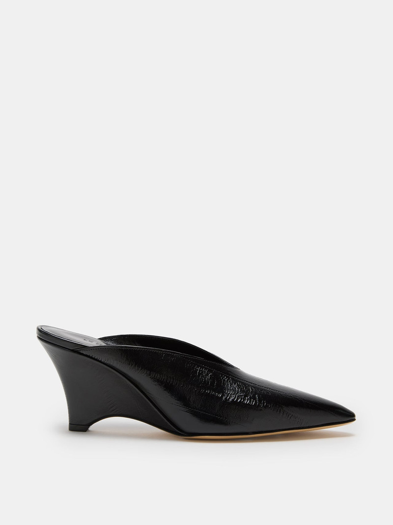 Victoria Wedge / Black Leather Eel Effect 1