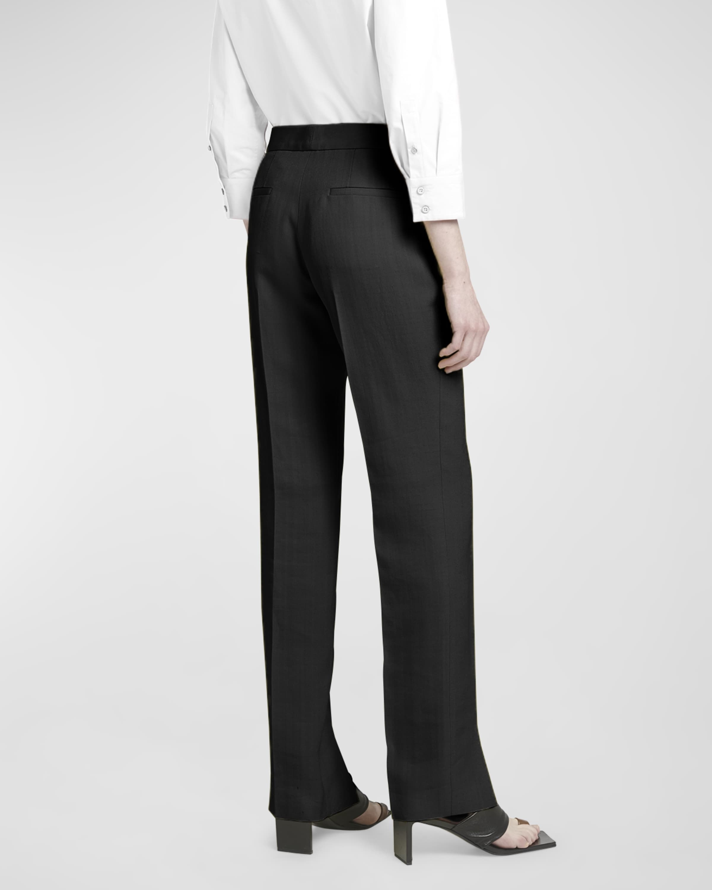 Pleated Split-Hem Trousers - 4