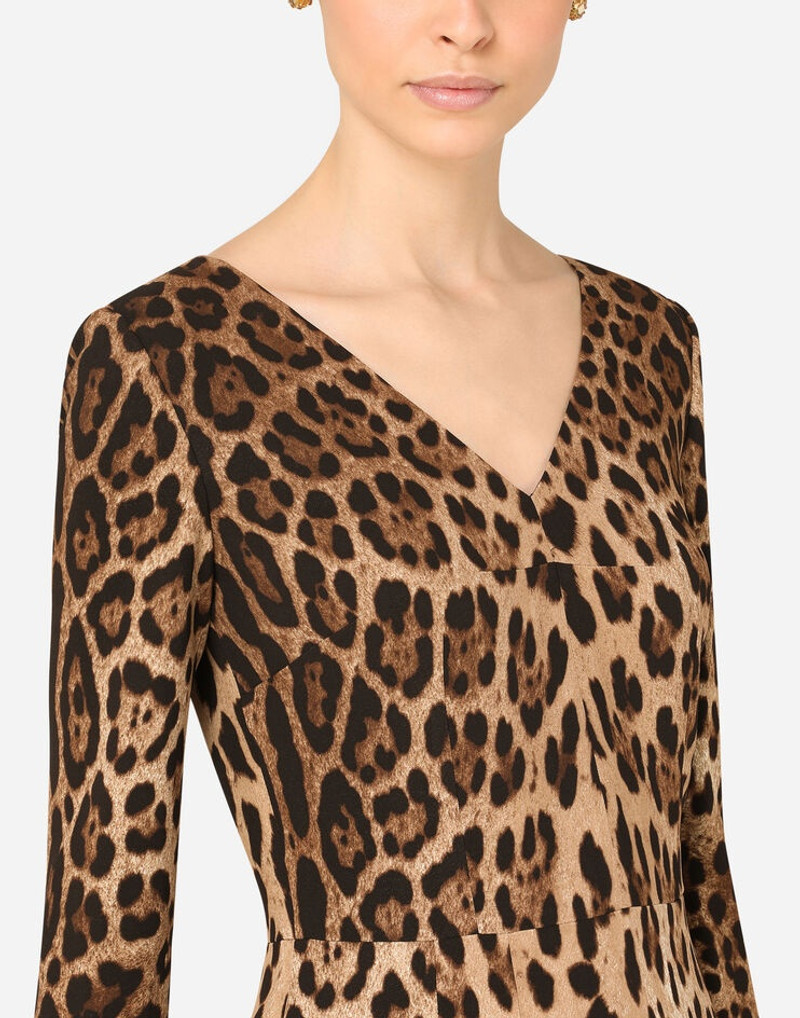 Leopard-print 카디 미디 드레스 5