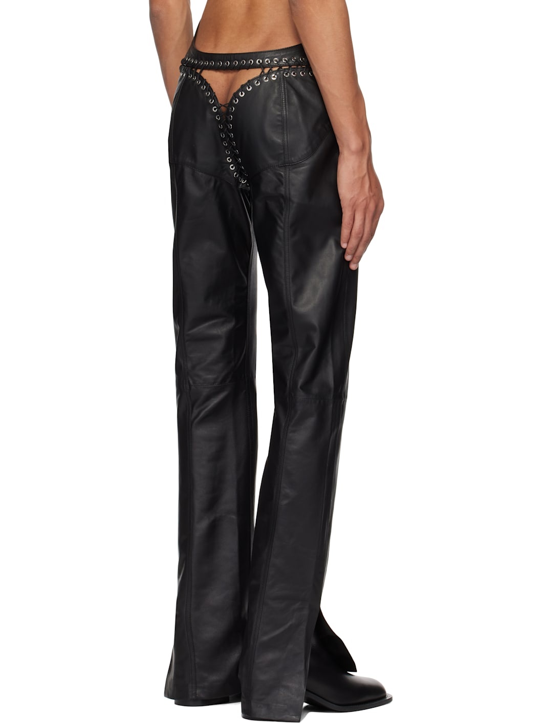 Black Alistair Leather Pants - 3