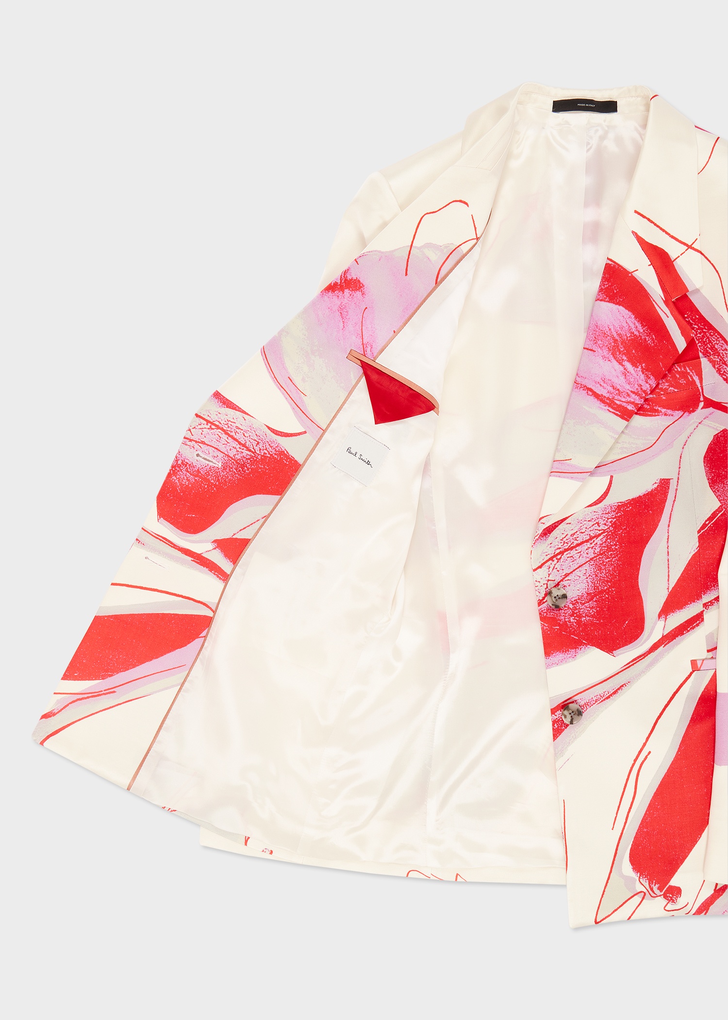 Women's White 'Tulip' Print Viscose-Wool Blazer - 4