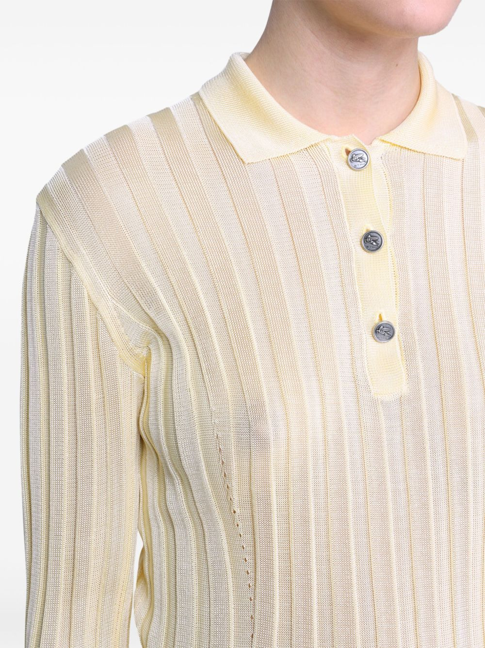 ribbed polo shirt - 4
