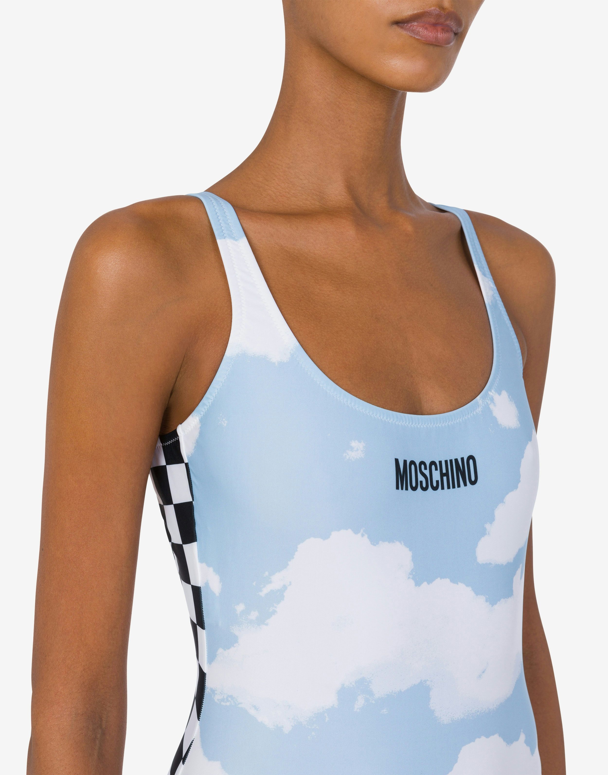 ONE-PIECE SWIMSUIT CLOUDS AND CHECK - 4