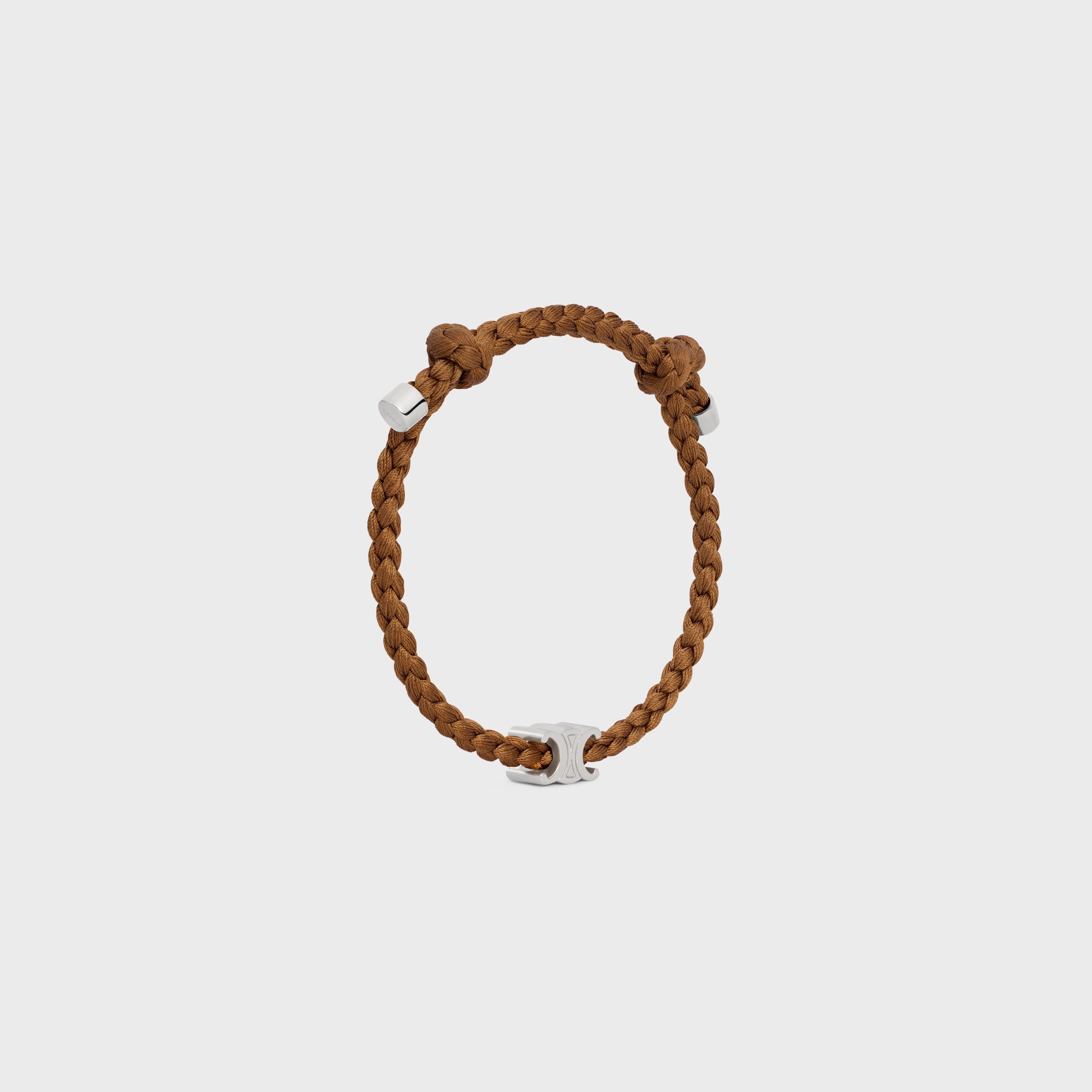 Triomphe Beach Bracelet in Silk and Brass with Rhodium Finish - 3