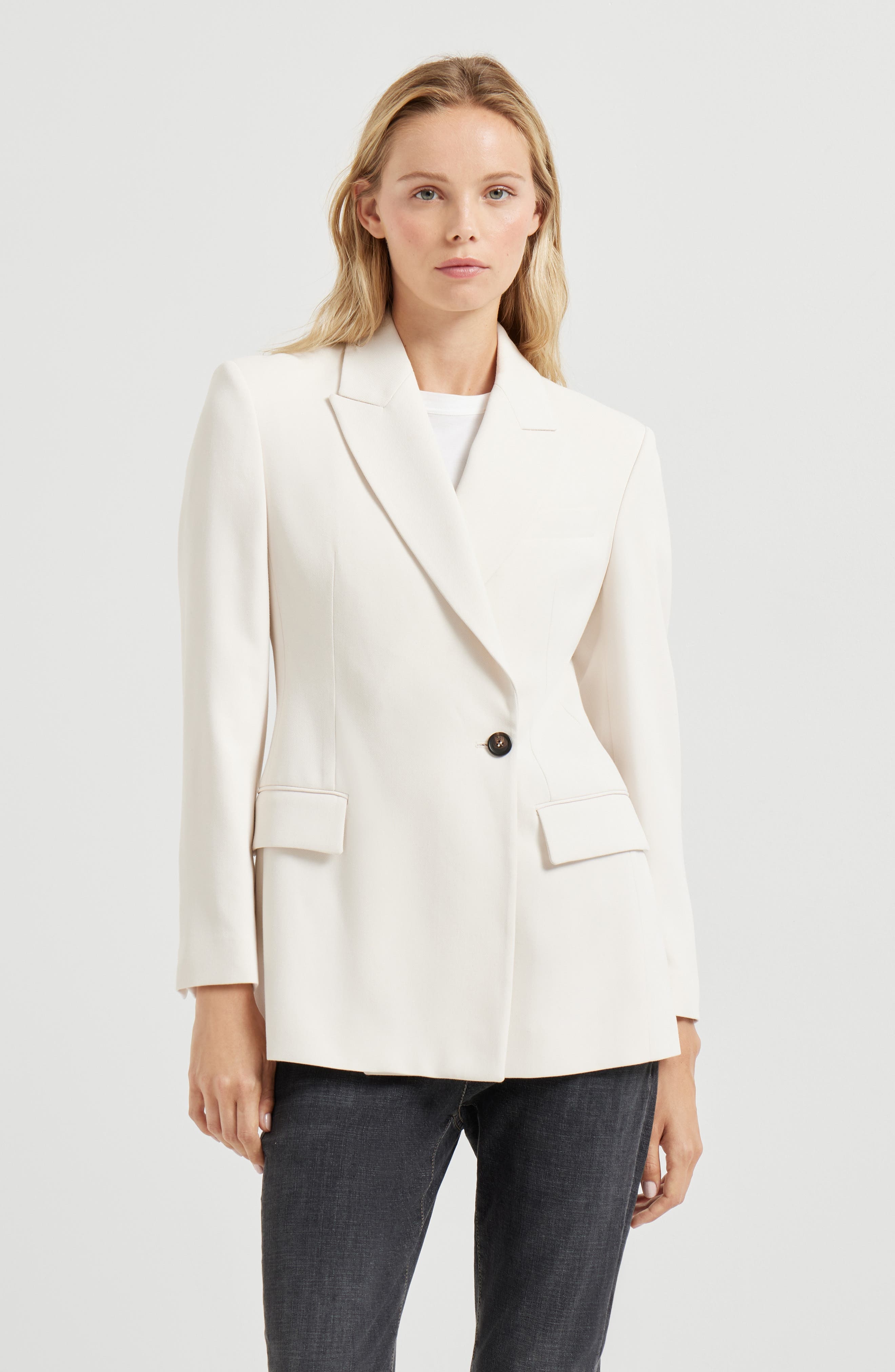 Brunello Cucinelli Couture twill blazer in Milk at Nordstrom - 2