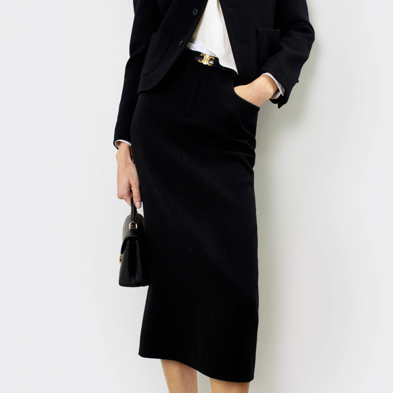 CELINE pencil skirt IN cashmere mohair natté outlook