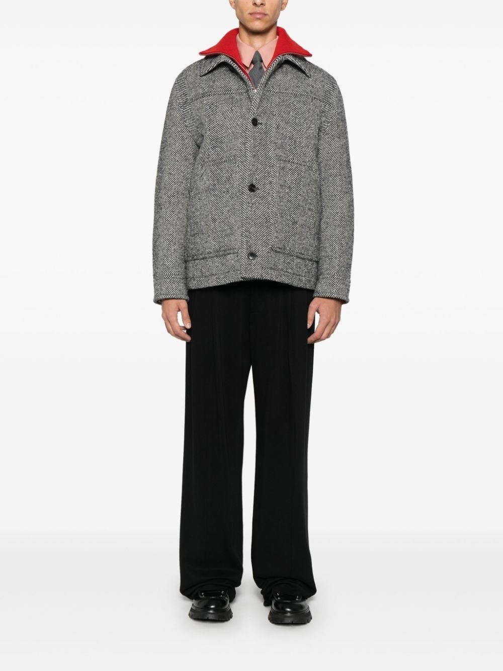 herringbone-pattern jacket - 2