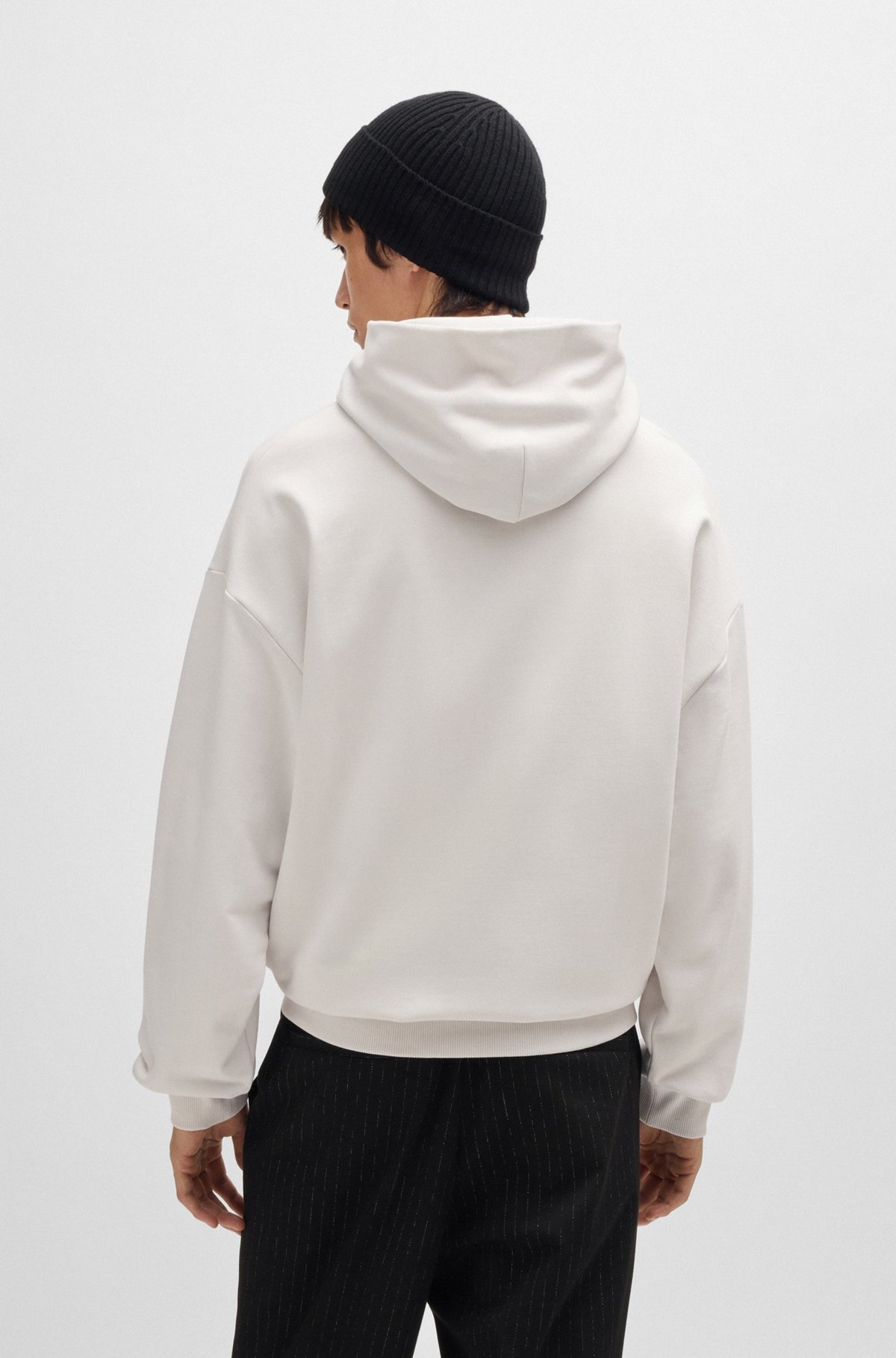 COTTON-TERRY OVERSIZE-FIT HOODIE WITH STACKED LOGO - 5