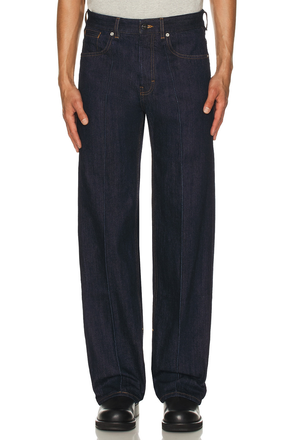 Wide Leg Denim Jeans - 3