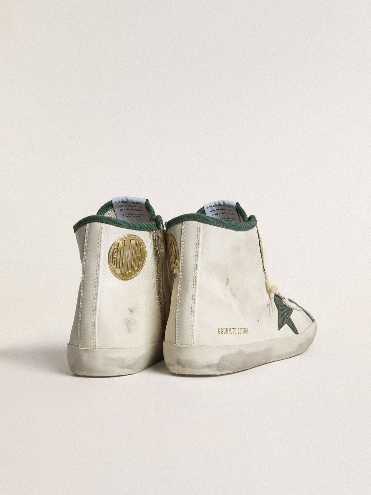Men's Francy in white nappa leather with green rubber star - 4