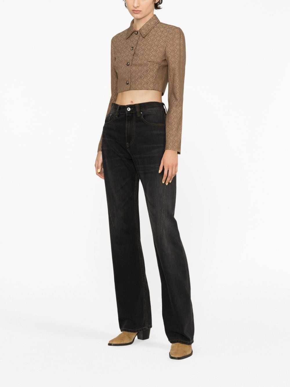 Moon Diamant jacquard cropped jacket - 2