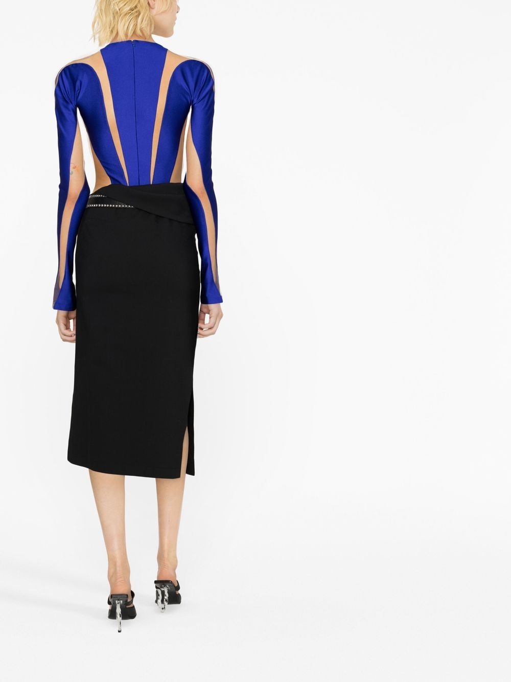 sheer panelling long-sleeved body - 4