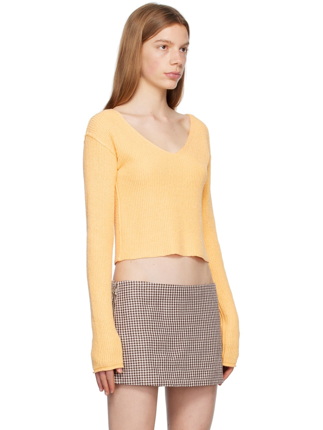 Orange V-Neck Sweater - 2