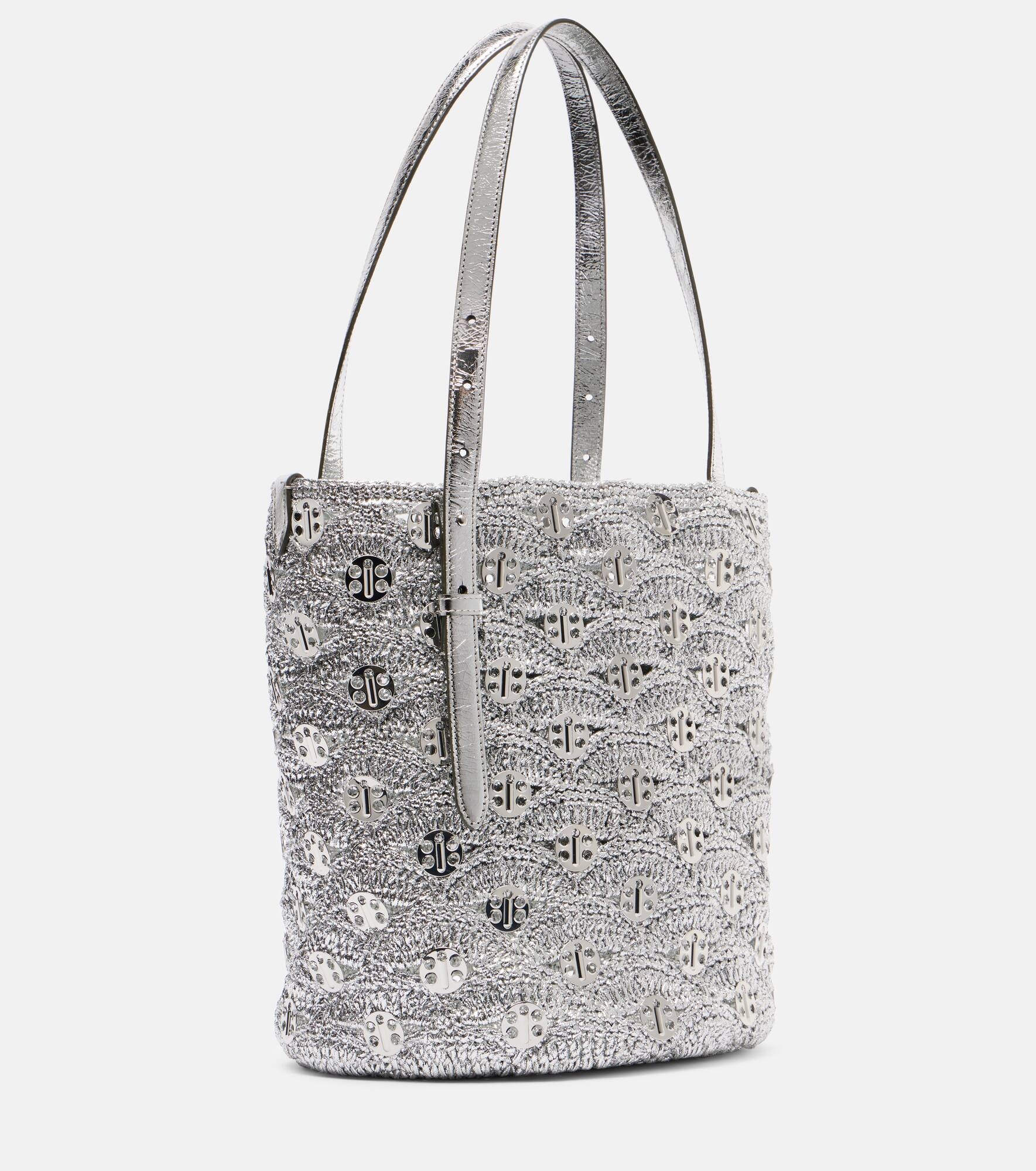 Embellished lamé raffia tote bag - 3