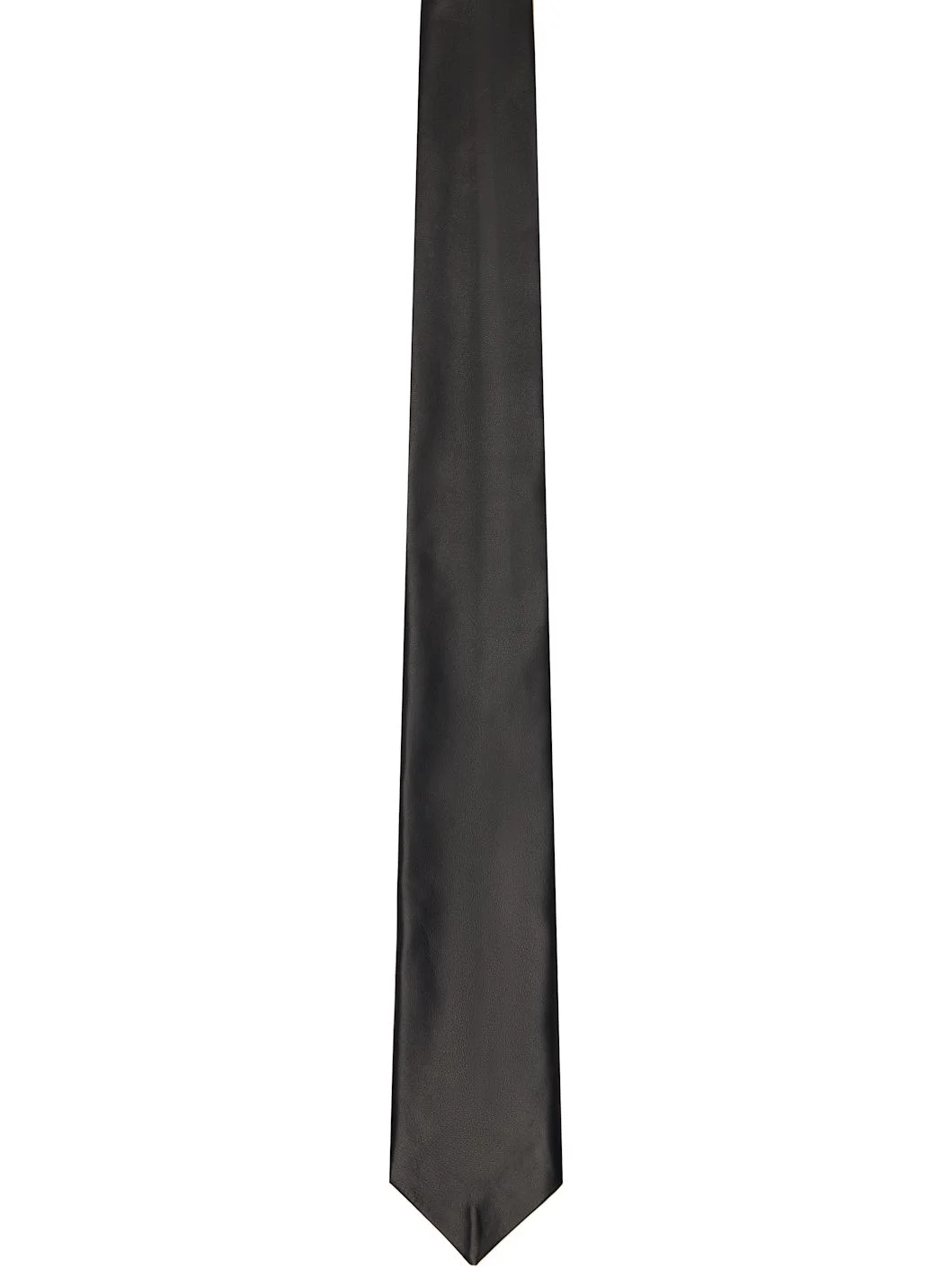 Black Leather Tie - 1