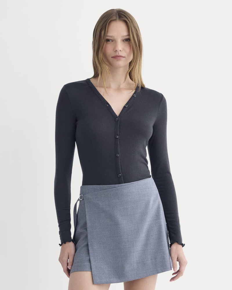 SHEER V-NECK CARDIGAN IN BUTTERLUXE 1