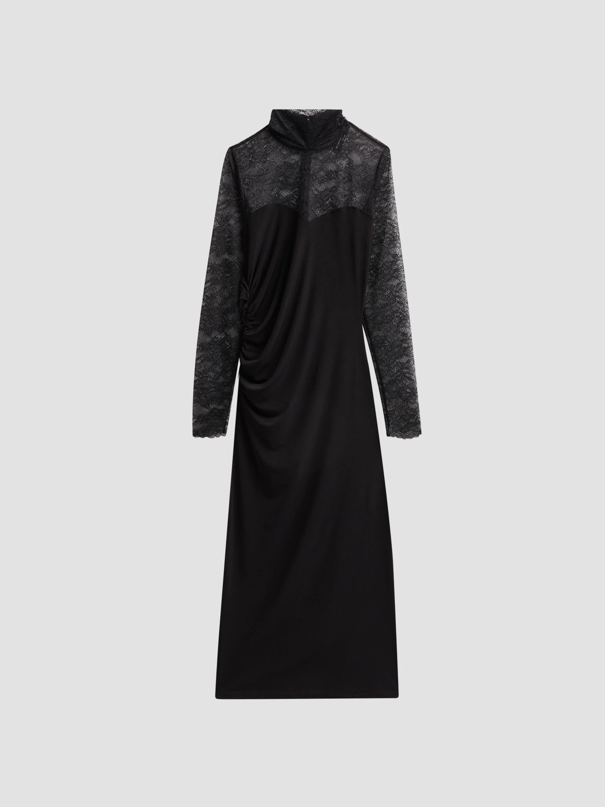 Women's Westia Lace Jersey Midi Dress - Black - 1