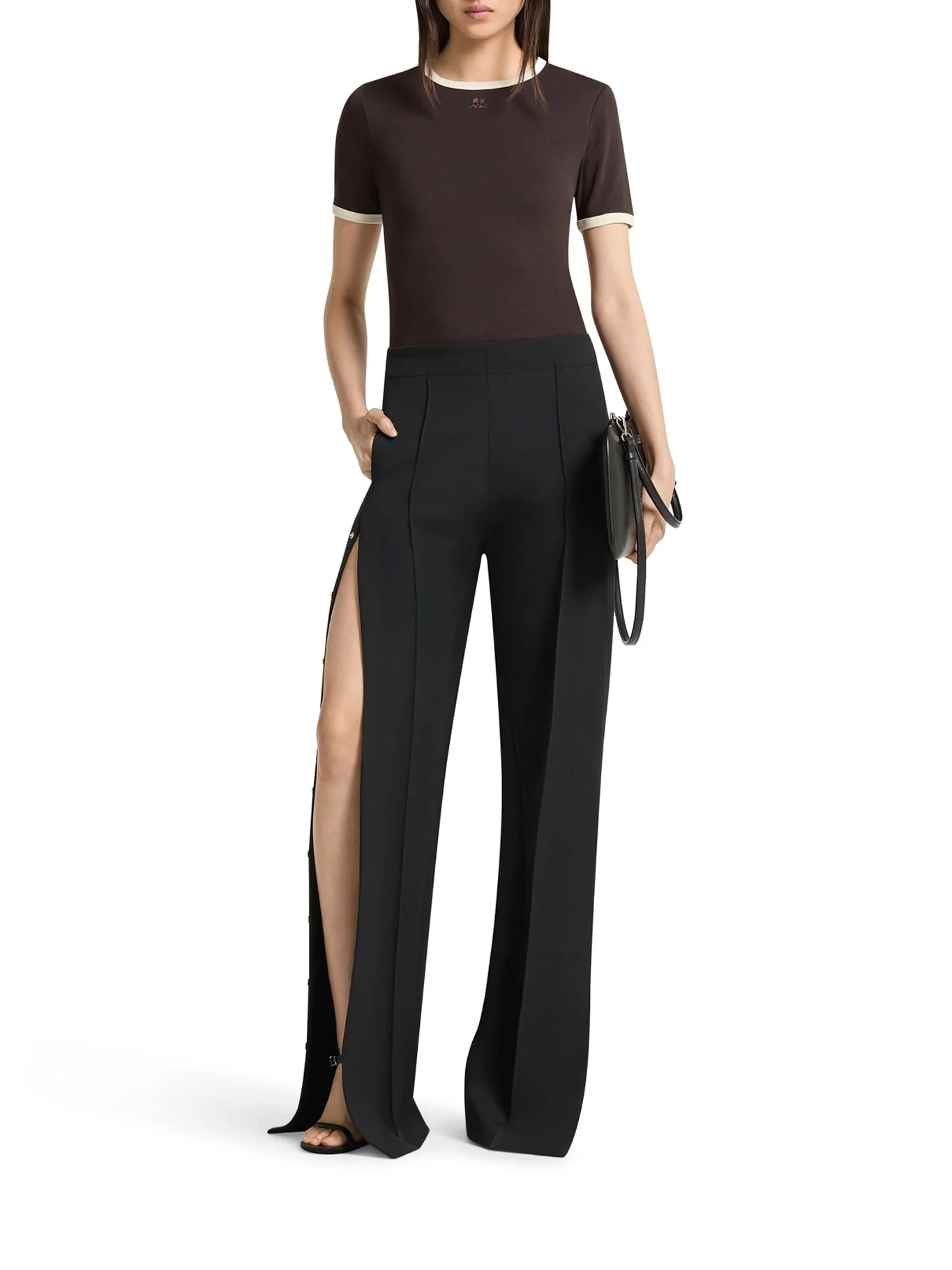 T-SHIRT WITH CONTRASTING TRIM - 1