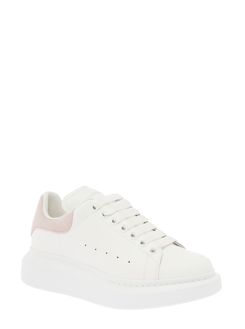 Alexander Mcqueen Women Alexander Mcqueen Woman's Oversize White And Pink Leather Sneakers - 2